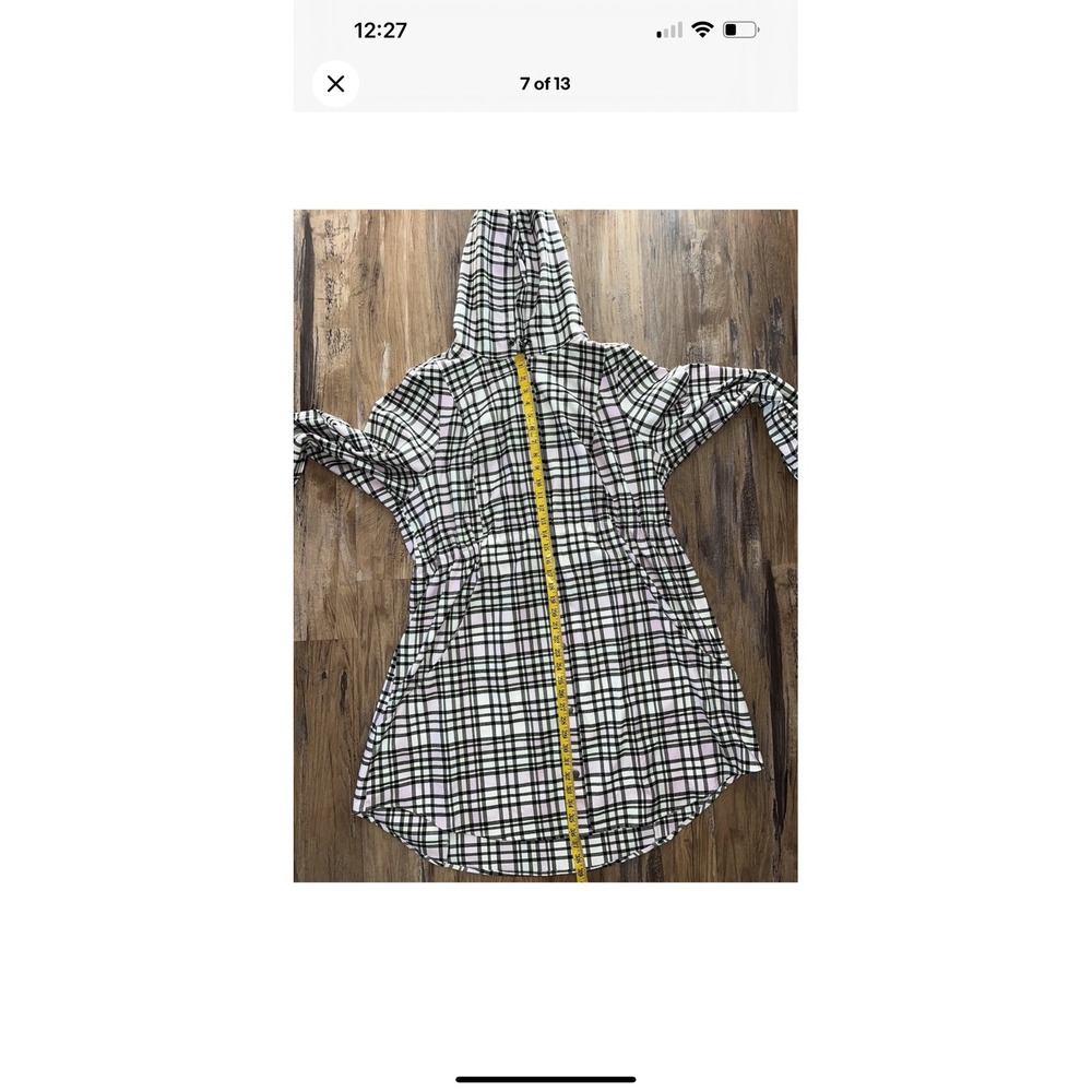 Torrid Plaid Hooded Shirt Jacket White Pink Black Snap Front Plus Size - Picture 4 of 14